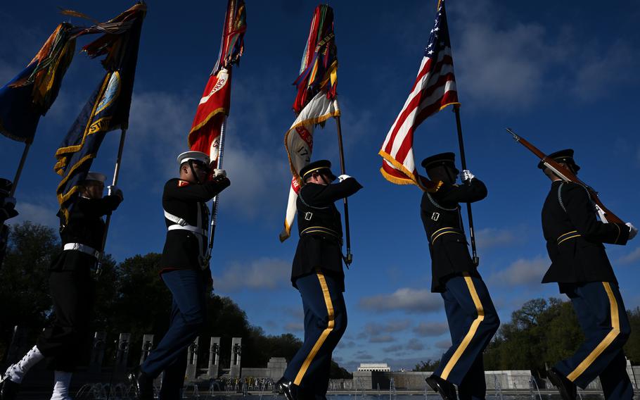 United States Armed Forces Color Guard.