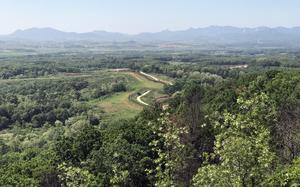 A portion of the Demilitarized Zone between North and South Korea is pictured on May 24, 2017.