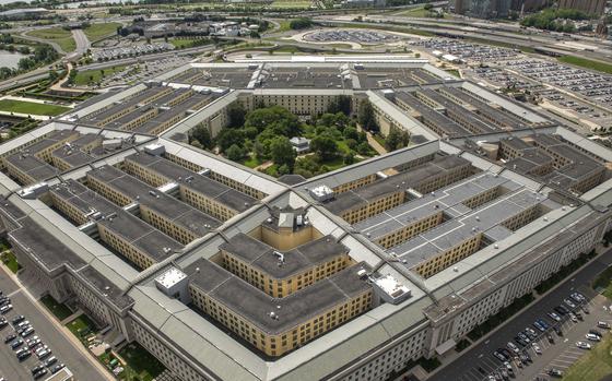 An aerial view of the Pentagon on May 12, 2021. 