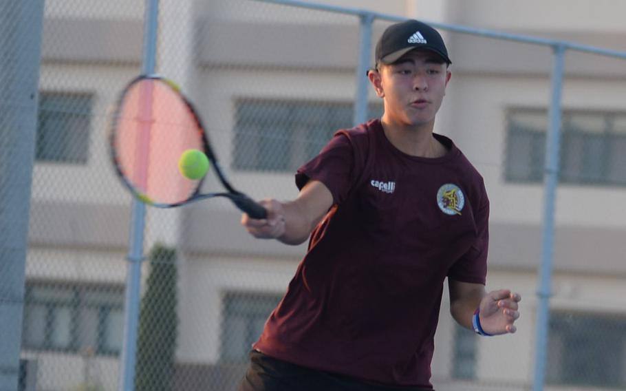 Junior Ren Spinosi is in his first year of playing tennis, and has gone all the way to the Far East Tournament boys Division II final.