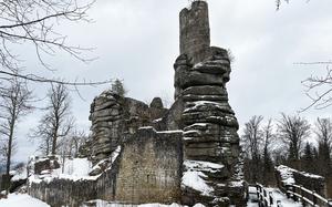 The ruins of Weissenstein Castle in Waldershof, Germany, seen here on Jan. 11, 2025, offer spectacular mountain views and a window into how medieval nobility once lived.