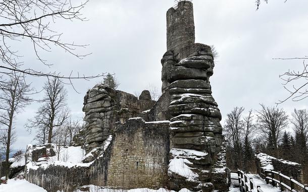 The ruins of Weissenstein Castle in Waldershof, Germany, seen here on Jan. 11, 2025, offer spectacular mountain views and a window into how medieval nobility once lived.