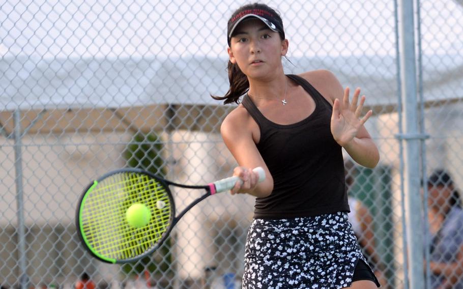 Anna Reynolds plays tennis.