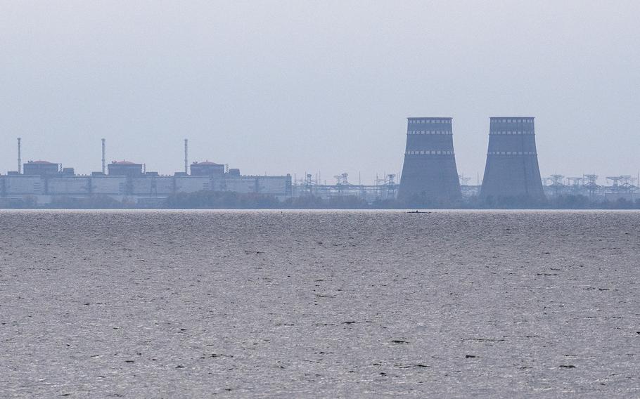 Zaporizhzhia Nuclear Power Plant, Europe’s largest nuclear power station, is pictured on Oct. 29, 2022, from Prydniprovske in Dnipropetrovsk oblast, Ukraine.