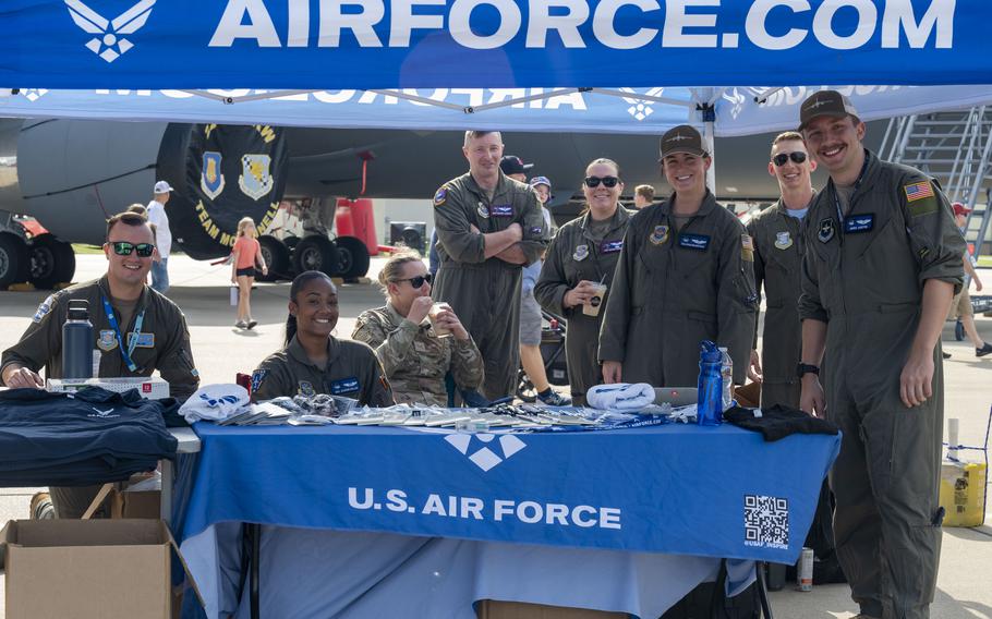 Airmen assigned to the 344th Air Refueling squadron pose for a photo Aug. 24 at McConnell Air Force Base, Kan.