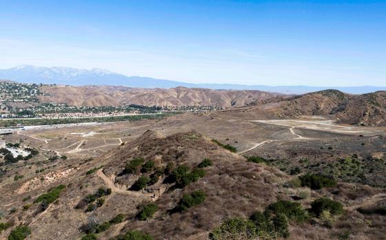 Views from the Gypsum Canyon Wilderness look over the proposed veterans cemetery, center, in Anaheim, CA (Photo by Paul Bersebach, Orange County Register/SCNG)