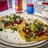 Chorizo tacos from Crispy Pork Town, a taqueria in Seoul, South Korea.