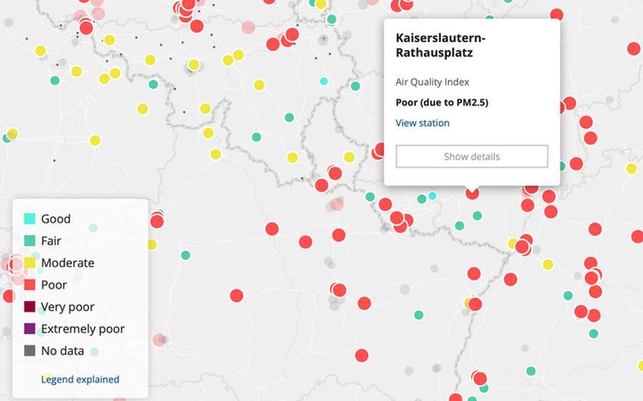 An image of the Air Quality Index in Kaiserslautern