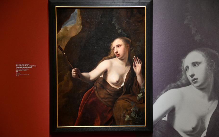 Dierk Bleker’s “The sentient Maria Magdalene (alias Maria de la Motte),” seen here at the exhibit “Rembrandt’s Amsterdam. Golden Times?” was once evidence in a divorce proceeding. The wife of merchant Bartholomew Blijdenburgh accused her husband, who commissioned the painting, of having an affair with the model, whose real name was Maria Jonas.