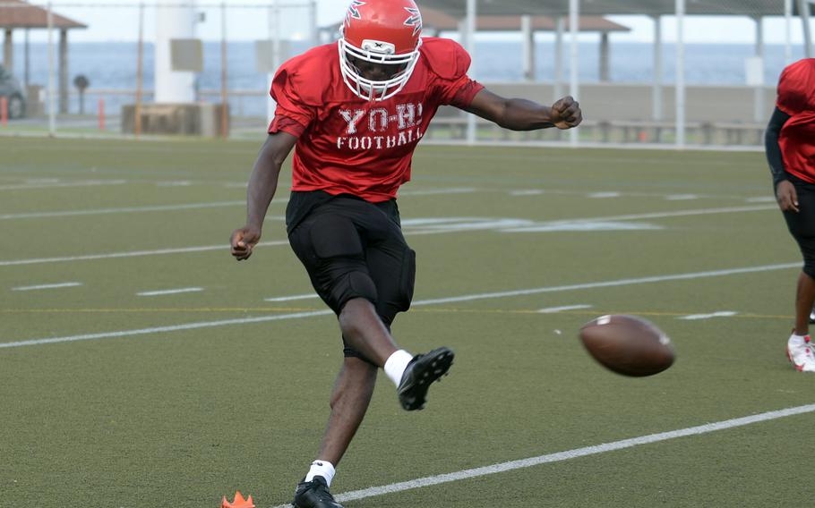 Junior Koboyo Awesso is in his second season as Kinnick's placekicker and punter.