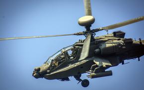 An AH-64E Apache helicopter, assigned to 2nd Combat Aviation Brigade, 2nd Infantry Division, flies over Rodriguez Live Fire Complex in Pocheon, South Korea, Aug. 14, 2024.