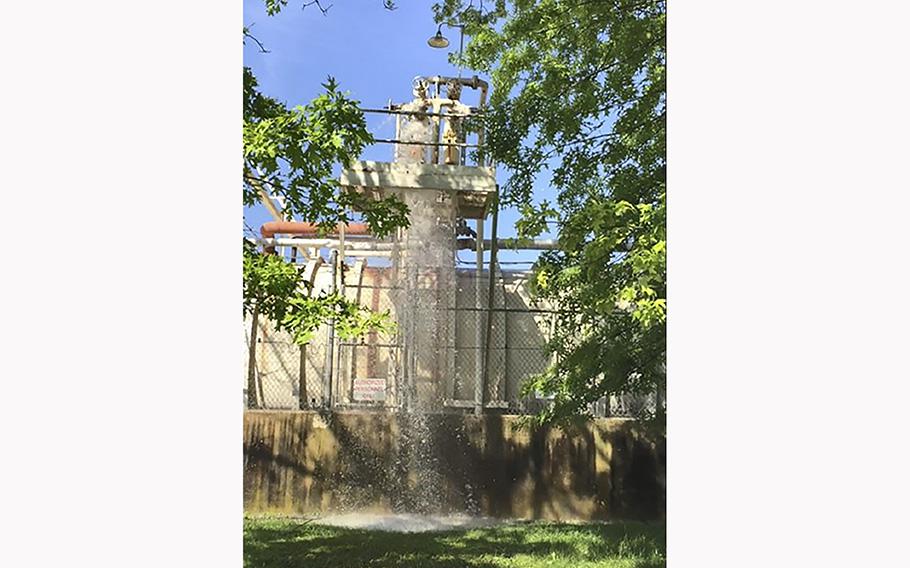 No action was taken to address the release of unsterilized lab wastewater out of this storage tank at Fort Detrick on May 25, 2018, until days had passed, and a worker provided this photo — obtained by the author via a records request — documenting that the safety breach had occurred. 