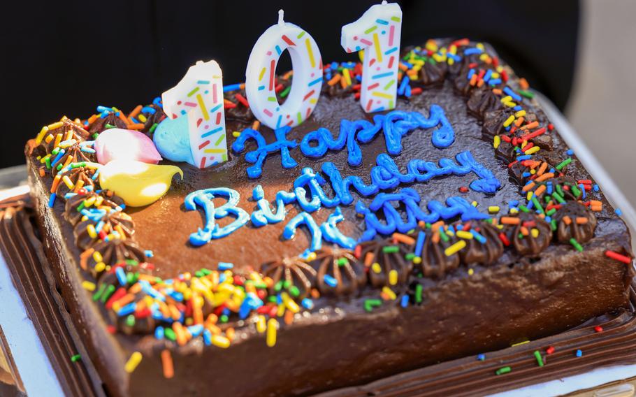 A birthday cake for Navy World War II veteran Elsie Kitty Rippin