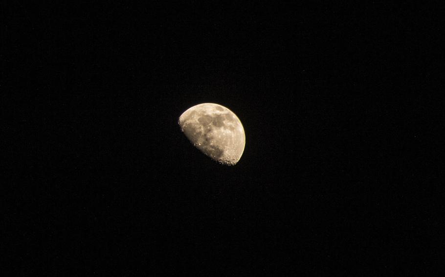 The moon seen from aboard the Wasp-class amphibious assault ship USS Iwo Jima (LHD 7) Feb. 4, 2020.