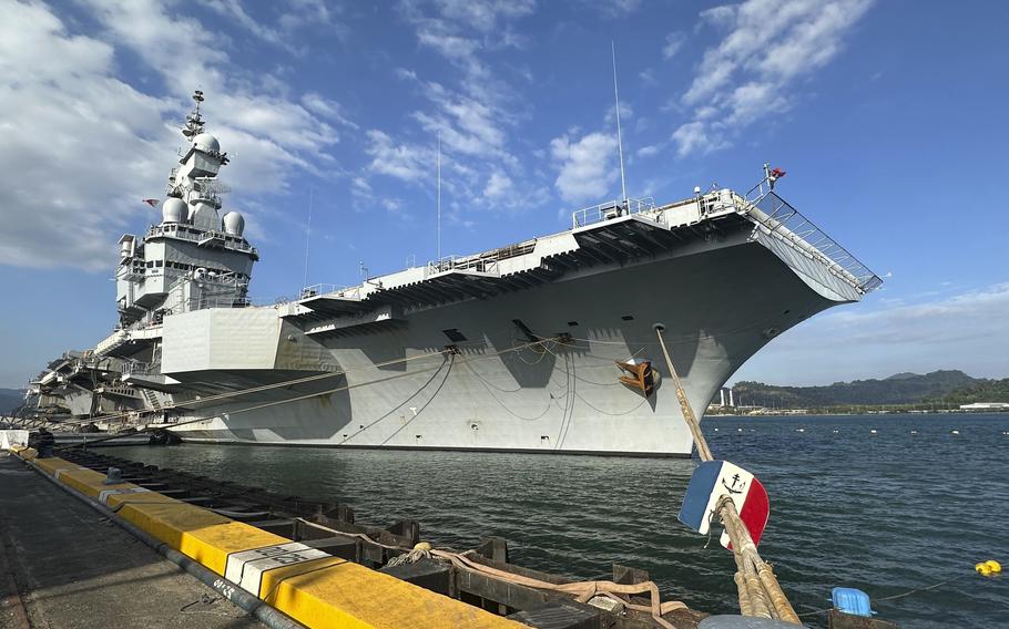 The Charles de Gaulle docks at Subic Bay port.