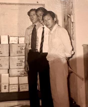 Steve Greene, left, with Hoang Ly, middle, and an unnamed officer in Vietnam in 1974. 