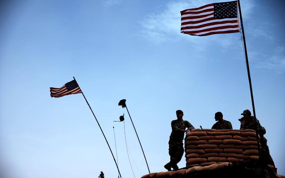 Soldiers deployed to At-Tanf Garrison, Syria, on April 22, 2020. 