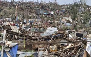 This undated photo provided by NGO Medecins du Monde  on Sunday, Dec. 15, 2024, shows a devastated hill on the French territory of Mayotte in the Indian Ocean, after Cyclone Chido caused extensive damage with reports of several fatalities. (Medecins du Monde via AP)