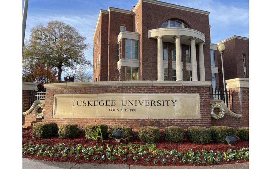 A sign outside Tuskegee University in Atlanta.