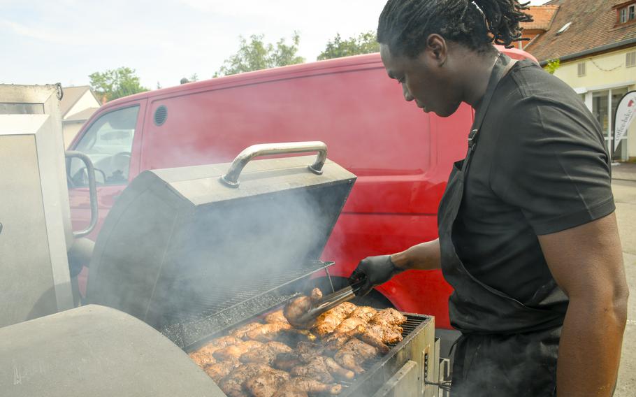 Ramon Green, owner of Good Vibes Jamaican restaurant in Kaiserslautern, Germany, has served U.S. soldiers at Kleber Kaserne for four years from his food truck.
