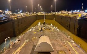 The littoral combat ship USS Billings passes through the Panama Canal in September 2022. The Panama Canal Authority released a statement Feb. 5, 2025, contradicting a State Department announcement that the authority had agreed to waive fees for U.S. government vessels transiting the canal. 
