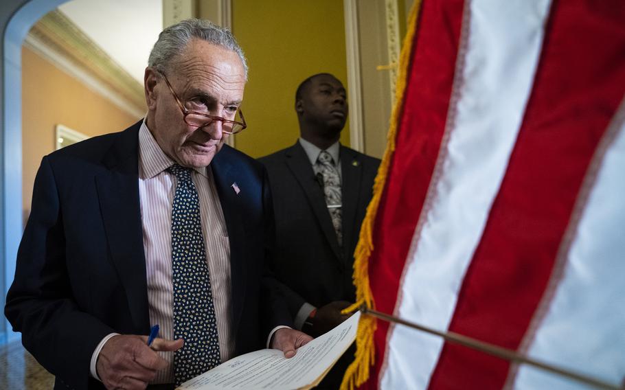 Senate Majority Leader Charles E. Schumer, D-N.Y. Schumer launched a sprawling congressional effort to set new rules for artificial intelligence.