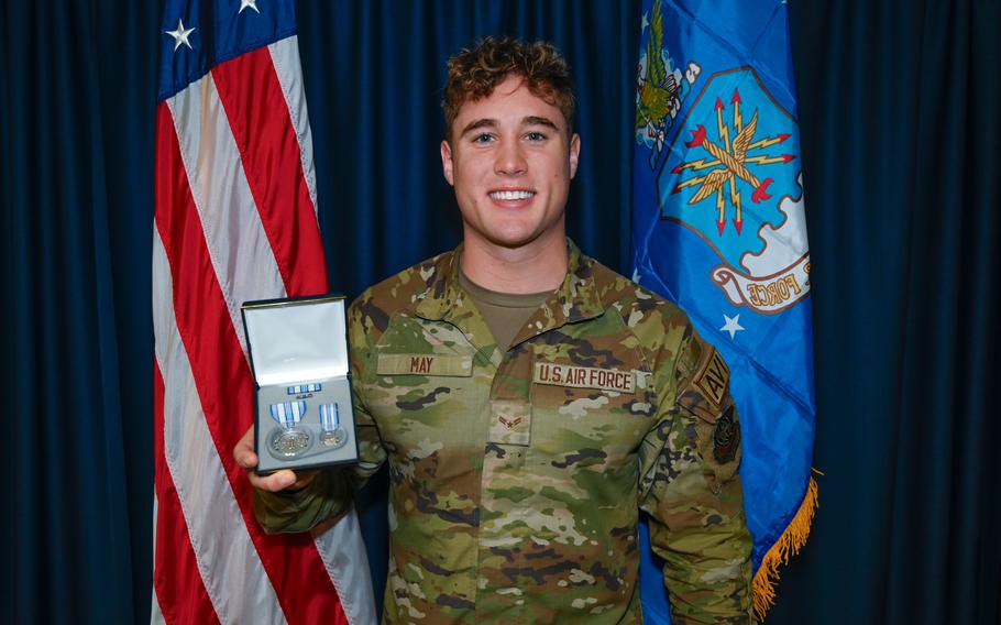 Troy May with his Air Force Achievement Medal 