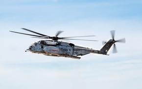 A U.S. Navy MH-53 Sea Dragon from Naval Air Station Norfolk, Va., takes part in an air show in Louisville, Ky., April 20, 2024. 