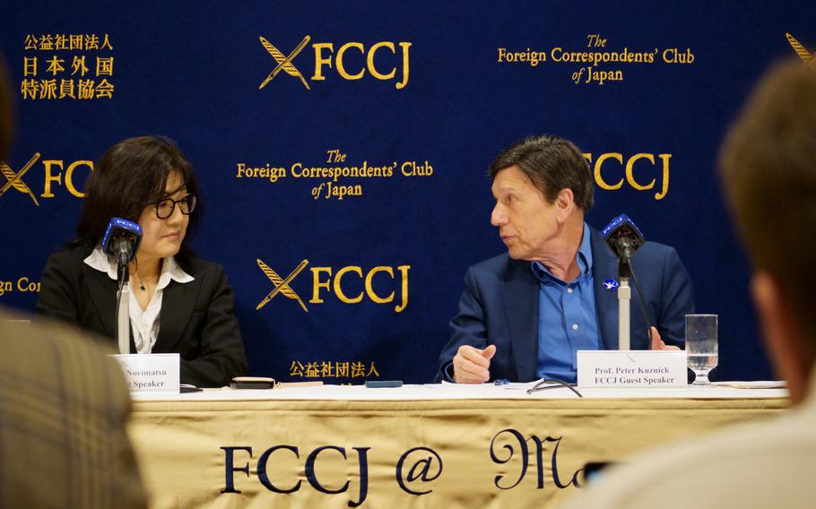 Author and journalist Satoko Norimatsu and Peter Kuznick, associate professor of history and director of the Nuclear Studies Institute at American University