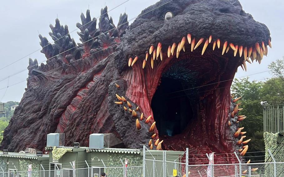 Zipline straight into Godzilla's mouth at Japanese island theme
