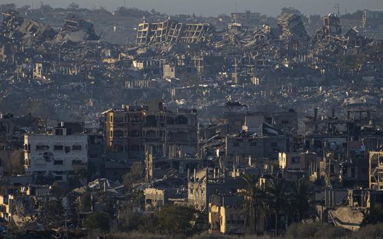 Buildings destroyed from missiles.