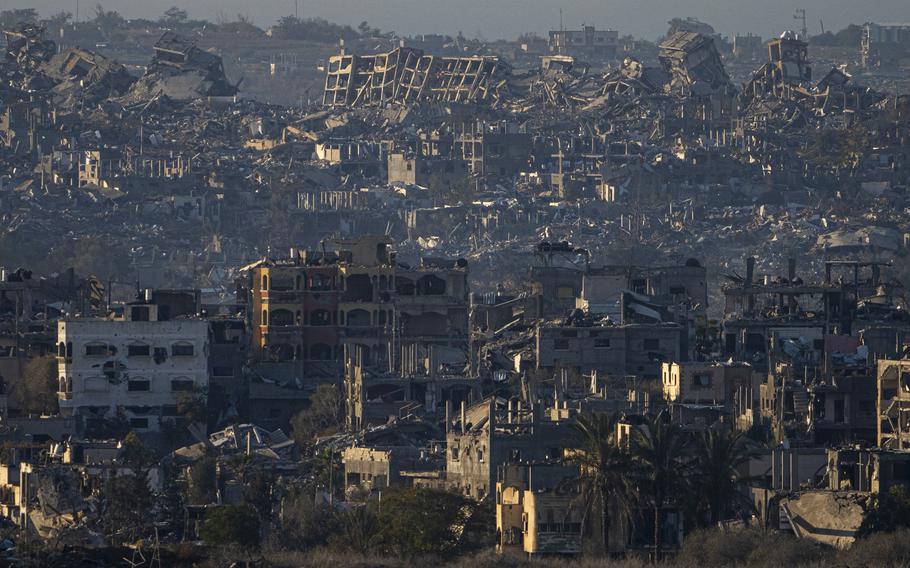 Buildings destroyed from missiles.