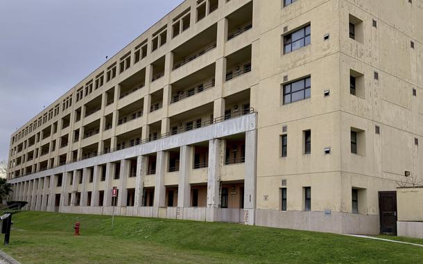 A $5.7 million demolition of this former barracks at Naval Support Activity Naples in Italy is slated to begin in May. It is too early to say what will be built in its place, an NSA Naples spokesperson said Jan. 21, 2025. Former plans for the site called for construction of an operations center. 