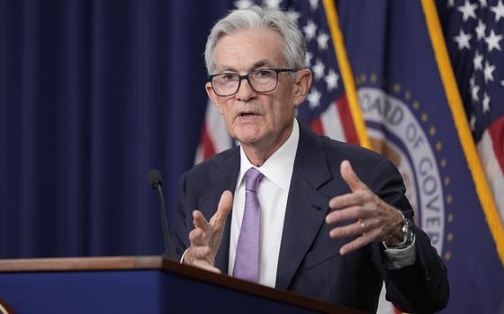 Federal Reserve Board Chairman Jerome Powell speaks during a news conference in Washington on Sept. 18, 2024.