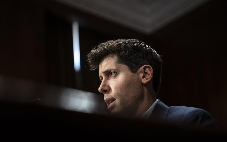 OpenAI CEO Sam Altman testifying before the Senate Judiciary Subcommittee on Privacy, Technology and the Law, in May 2023. The Federal Trade Commission is investigating whether the company and its bot, ChatGPT, have run afoul of consumer protection laws.