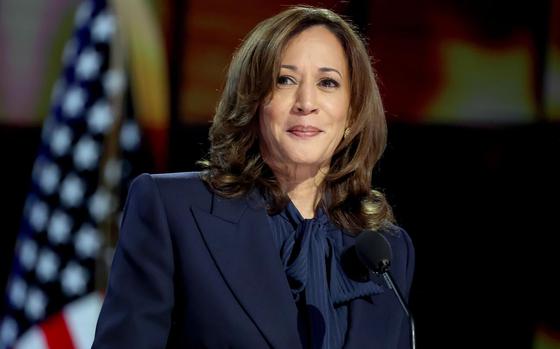 Kamala Harris speaks at the Democratic National Convention in Chicago on Aug. 22, 2024.