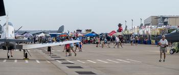 Airmen and their families enjoy the  Frontiers in Flight Air Show on Aug. 24, 2024, at McConnell Air Force Base, Kan.