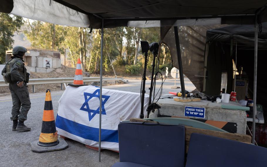 A checkpoint on the outskirts of Kiryat Shmona, Israel