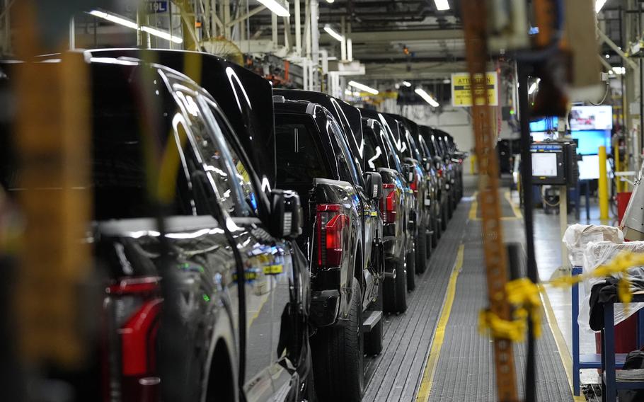 2024 Ford F-150 trucks are assembled at Ford's Dearborn Truck Plant on April 11, 2024, in Dearborn, Mich. On Thursday, June 27, 2024, the government issues the third and final estimate of economic growth – the gross domestic product – in the January-March quarter. 