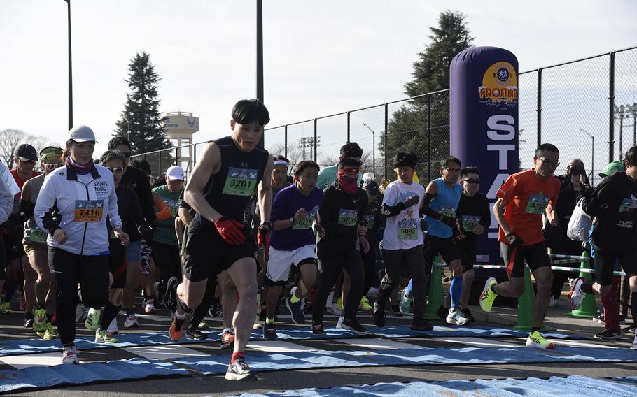 Runners participating in a 5k race.