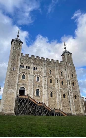 Exterior of the Tower of London on a sunny day