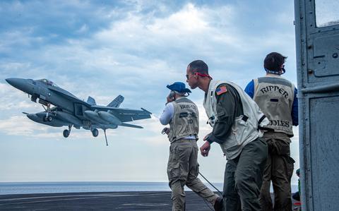 Navy Super Hornet that was blown off carrier deck recovered from ...