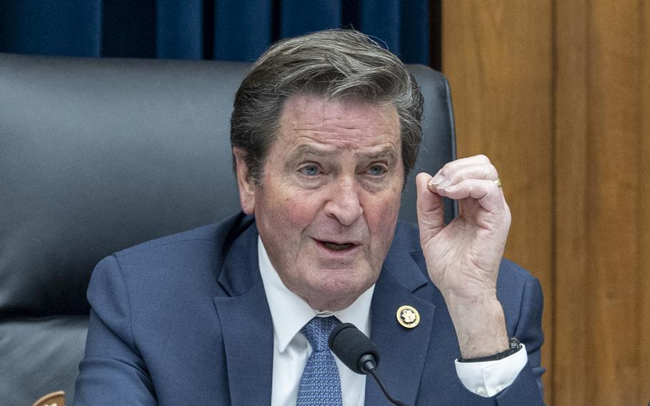 Rep. John Garamendi of California  makes remarks Thursday, Nov. 14, 2024, at a House hearing in Washington about the Coast Guard and the Arctic region. 