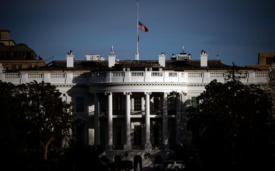 The American flag over the White House is lowered to half-staff following the death of former U.S. President Jimmy Carter on Dec. 30, 2024, in Washington, DC. Carter, who died yesterday at 100 years old surrounded by family in his hometown of Plains, Georgia, was known as much for his long post-presidency and continued life of service as he was for his one term in office. He played a pivotal role in the negotiating of the Camp David Accords, and earned the Nobel Peace Prize in 2002.  (Andrew Harnik/Getty Images/TNS)