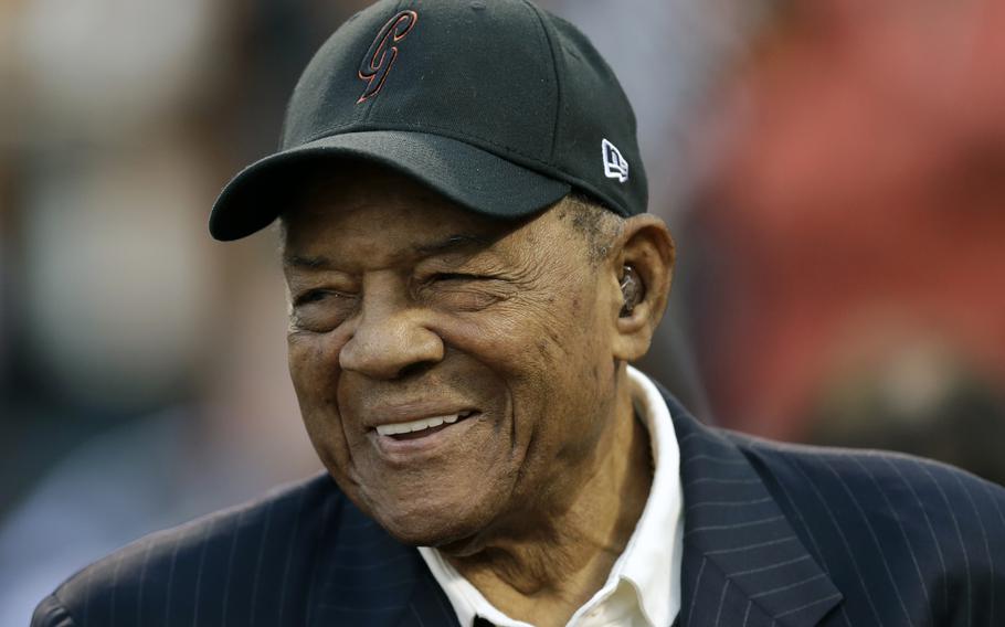 Baseball great Willie Mays smiles prior to a game between the New York Mets and the San Francisco Giants in San Francisco, Aug. 19, 2016. Mays, the electrifying “Say Hey Kid” whose singular combination of talent, drive and exuberance made him one of baseball’s greatest and most beloved players, has died. He was 93. Mays' family and the San Francisco Giants jointly announced Tuesday night, June 18, 2024, he had “passed away peacefully” Tuesday afternoon surrounded by loved ones.
