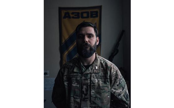 Maj. Bohdan Krotevych, the chief of staff of the Azov Brigade, in Kyiv, Ukraine, on March 24, 2023. 