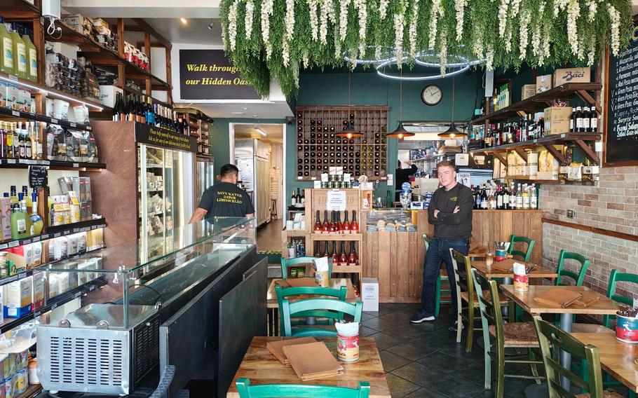 The deli area of Limoncello doubles as a breakfast nook. Patrons at the Italian restaurant in Cambridge, England, can sit down in this area to enjoy jelly-filled pastries along with their morning coffee.