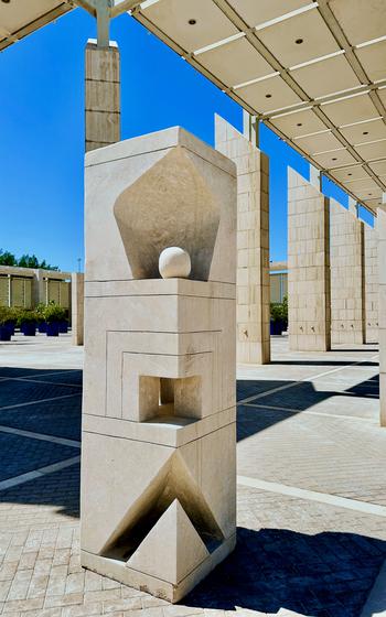 Conceived and designed by Krohn and Hartvig Rasmussen, the sculpture courtyard features more than 20 art pieces that can be admired before entering the Bahrain National Museum. One sculpture appears to cradle a pearl within an abstract shell, a subtle nod to Bahrain’s historical pearling economy.