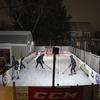 People skate on a backyard ice rink in Philadelphia. 