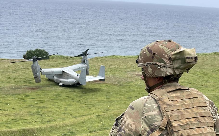 U.S. troops take part in amphibious air assault training on Batan Island, Philippines, April 23, 2023.